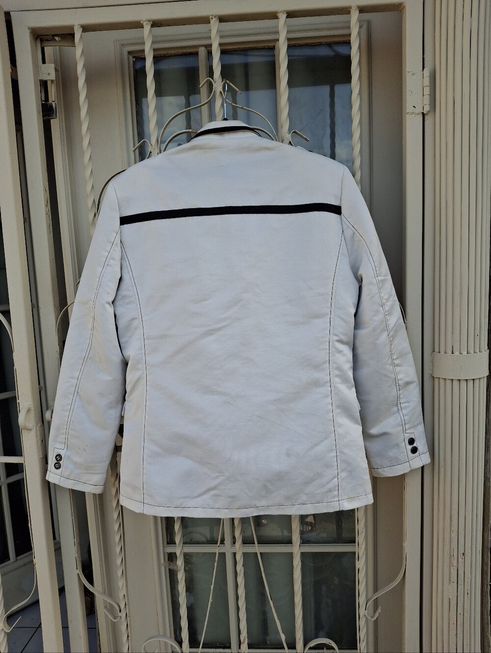Moy Ferreti White & Black Military Nautical Contrast-Trim Blazer Men Size Large - Picture 6 of 16